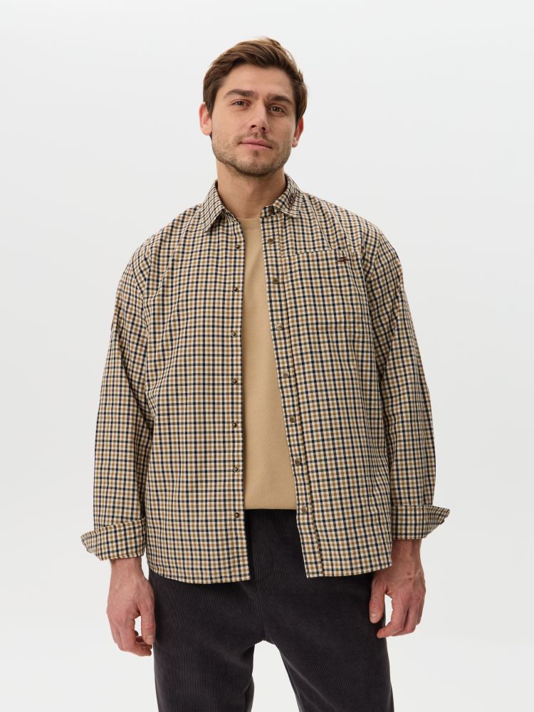 Мужская рубашка Remington Britain Beige — стиль и комфорт в классической клетке